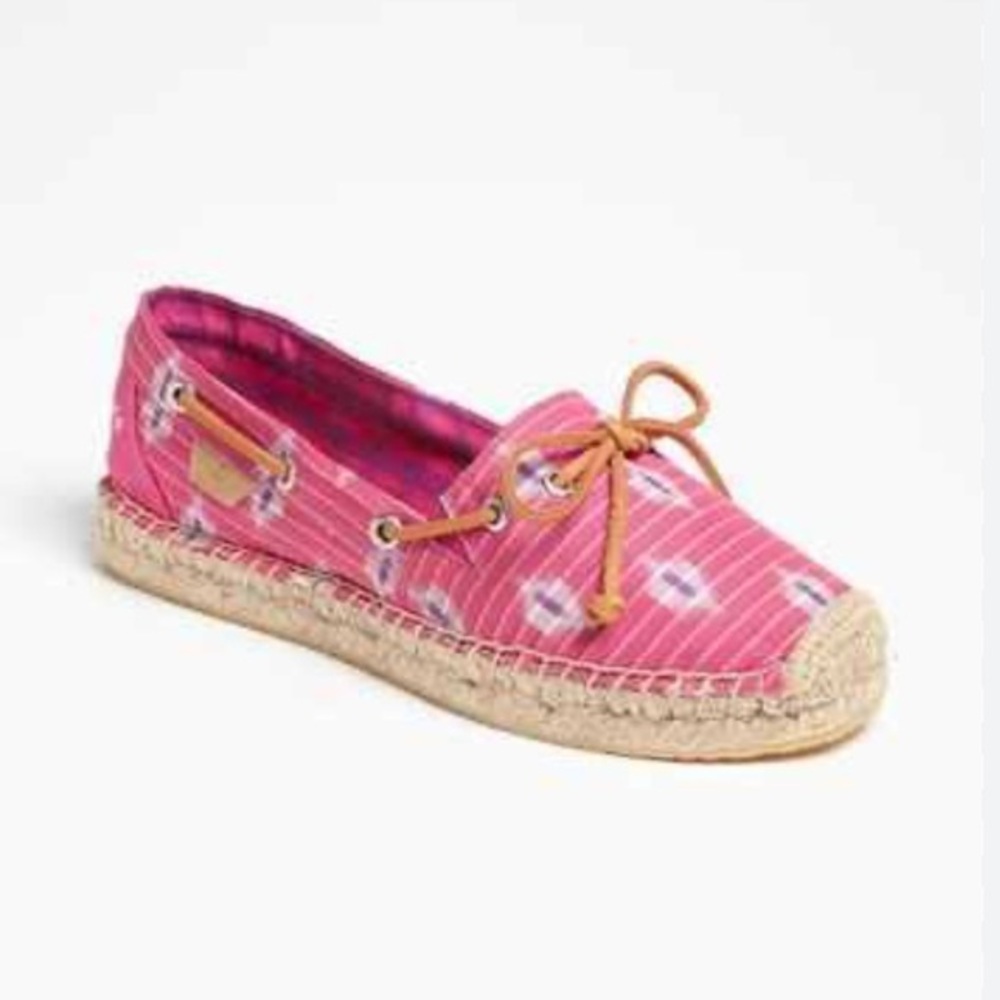 Sperry Top-Sider Katama Striped Espadrille Flat Loafer Pink Women's sz 9.5